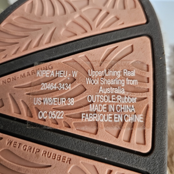 OulKai Kipe'a Heu Slipper Sandal Shearling Never Worn Size 8 Tan Flip Flop - Picture 10 of 10